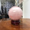 Bi cầu Thạch Anh Hồng – Rose Quartz Sphere (BH115), ĐK: 11,46 CM, KL: 2,03 KG