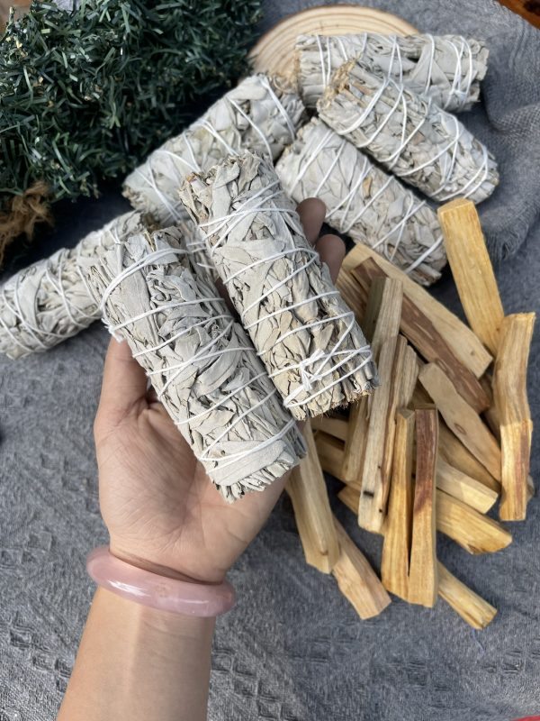 Xô thơm thanh tẩy | Palo Santo/ Gỗ Trắc Xanh & Sage | Đá trang trí, sưu tầm, healing | CADA DECOR