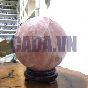 Bi cầu Thạch Anh Hồng – Rose Quartz Sphere (BH119), ĐK: 14,65 CM, KL: 4,36 KG