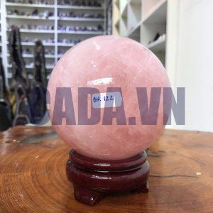 Bi cầu Thạch Anh Hồng – Rose Quartz Sphere (BH122), ĐK: 11,15 CM, KL: 1,795 KG