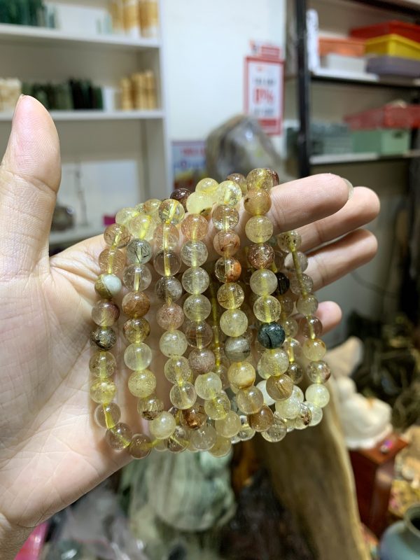 Vòng Thạch Anh Tóc đa sắc | Rutilated Quartz 8mm - Vòng đơn | CADA DECOR