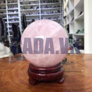 Bi cầu Thạch Anh Hồng – Rose Quartz Sphere (BH118), ĐK: 9,87 CM, KL: 1,31 KG