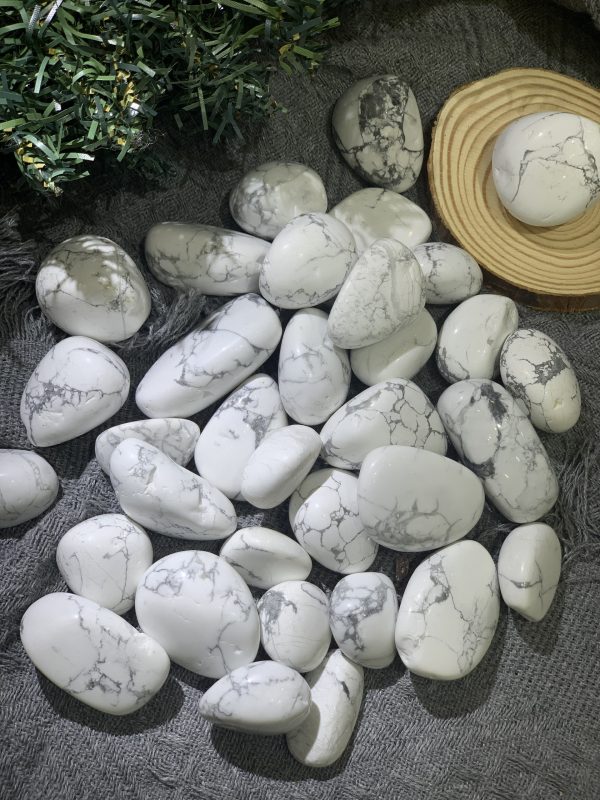 Đá bạch tùng | Tumble Howlite | Đá trang trí, sưu tầm, healing | CADA DECOR