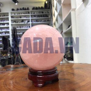 Bi cầu Thạch Anh Hồng – Rose Quartz Sphere (BH112), ĐK: 36 CM, KL: 2,02KG