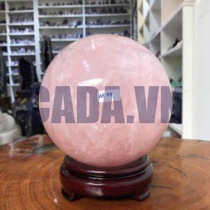 Bi cầu Thạch Anh Hồng – Rose Quartz Sphere (BH114), ĐK: 14,97 CM, KL: 4,6 KG