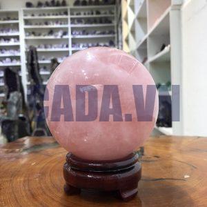 Bi cầu Thạch Anh Hồng – Rose Quartz Sphere (BH122), ĐK: 11,15 CM, KL: 1,795 KG