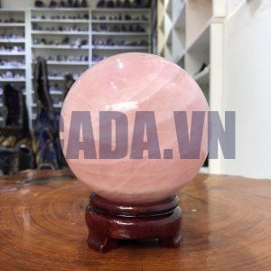 Bi cầu Thạch Anh Hồng – Rose Quartz Sphere (BH120), ĐK: 11,78 CM, KL: 2,2 KG