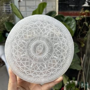 Đĩa lưới tinh thể selenite | Grib Selenite | Đá trang trí, sưu tầm, healing | CADA DECOR