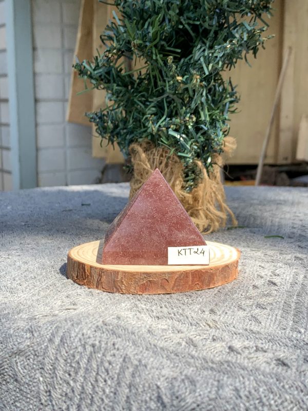 KIM TỰ THÁP ĐÁ THẠCH ANH DÂU ĐỎ - Strawberry Quartz (KTT24) KT: 4,3*4,8 CM - KL: 0,115 KG 