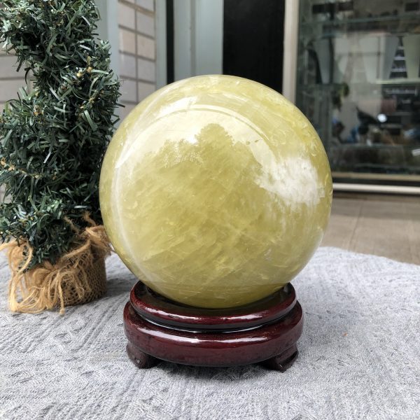 Bi Cầu Thạch Anh Vàng – Citrine Sphere (BV102) - KL: 3,455 KG - ĐK: 13,69 CM