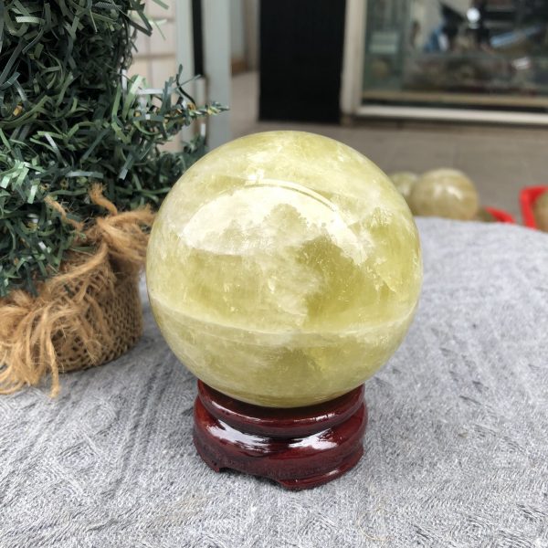 Bi Cầu Thạch Anh Vàng – Citrine Sphere (BV77) - KL: 0,695 KG - ĐK: 7,96 CM