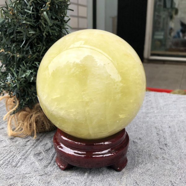 Bi Cầu Thạch Anh Vàng – Citrine Sphere (BV93) - KL: 1,395 KG - ĐK: 10,13 CM