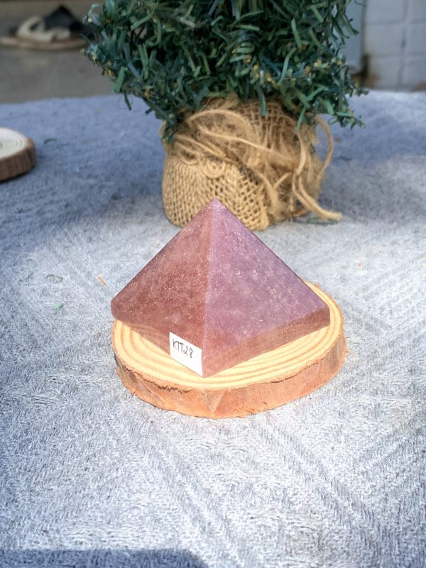 KIM TỰ THÁP ĐÁ THẠCH ANH DÂU ĐỎ - Strawberry Quartz (KTT28) KT: 4,3*5 CM - KL: 0,13 KG 