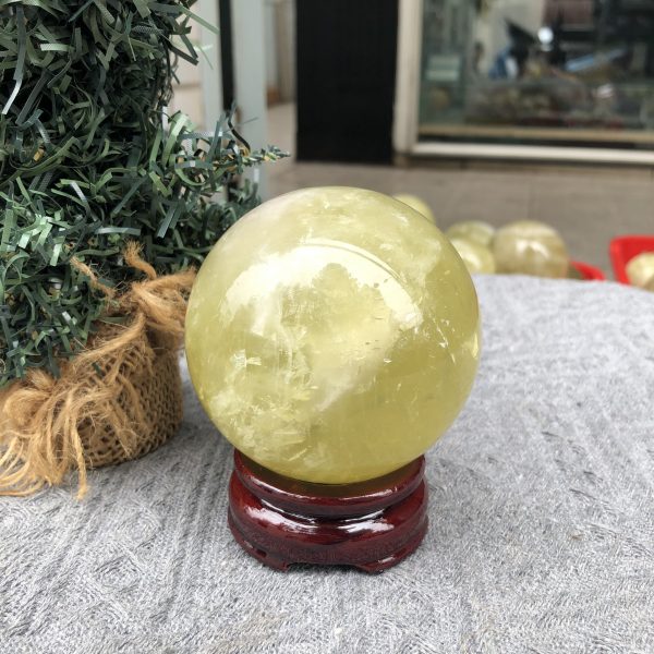 Bi Cầu Thạch Anh Vàng – Citrine Sphere (BV81) - KL: 0,6 KG - ĐK: 7,64 CM