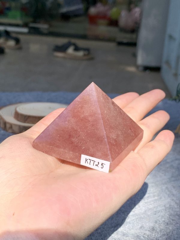 KIM TỰ THÁP ĐÁ THẠCH ANH DÂU ĐỎ - Strawberry Quartz (KTT25) KT: 4*5 CM - KL: 0,115 KG 