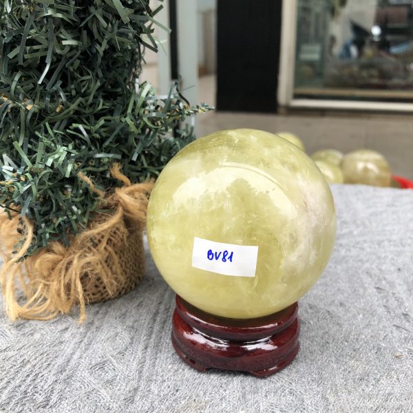 Bi Cầu Thạch Anh Vàng – Citrine Sphere (BV81) - KL: 0,6 KG - ĐK: 7,64 CM