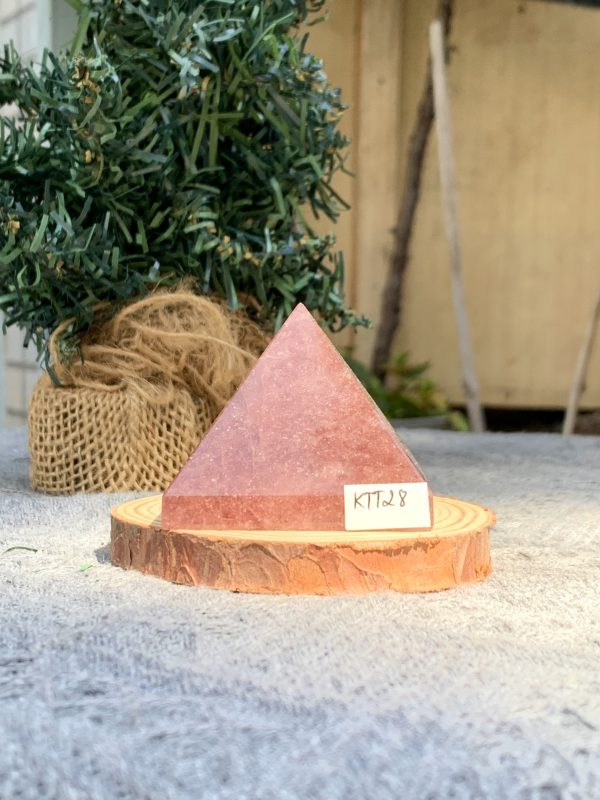 KIM TỰ THÁP ĐÁ THẠCH ANH DÂU ĐỎ - Strawberry Quartz (KTT28) KT: 4,3*5 CM - KL: 0,13 KG 