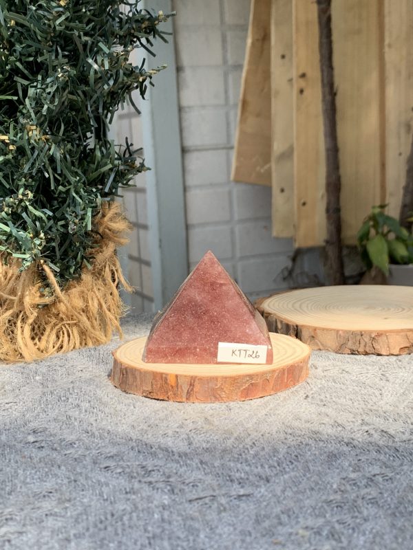 KIM TỰ THÁP ĐÁ THẠCH ANH DÂU ĐỎ - Strawberry Quartz (KTT26) KT: 4,1*5 CM - KL: 0,12 KG 