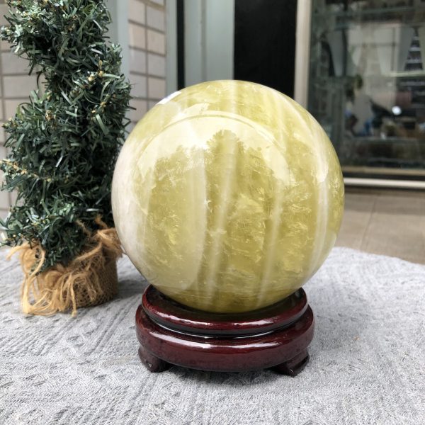 Bi Cầu Thạch Anh Vàng – Citrine Sphere (BV102) - KL: 3,455 KG - ĐK: 13,69 CM