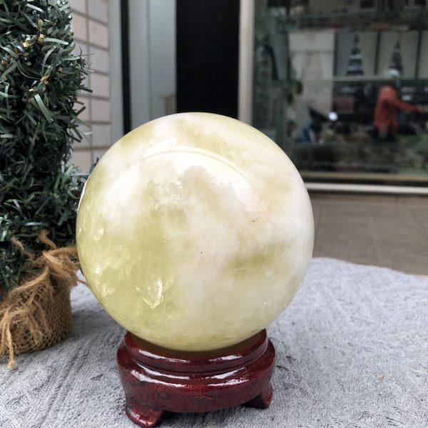 Bi Cầu Thạch Anh Vàng – Citrine Sphere (BV109) - KL: 1,765 KG - ĐK: 10,83 CM