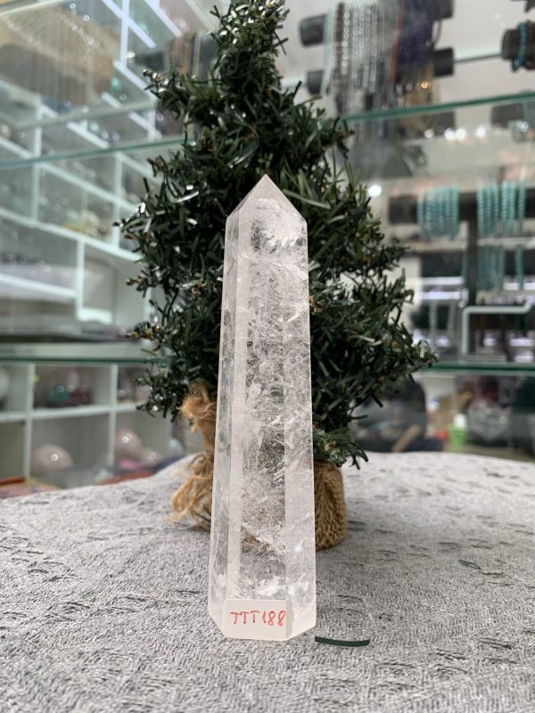 Trụ Thạch Anh Trắng trong – Clear Quartz Point, KL: 0,185 KG (TTT188)