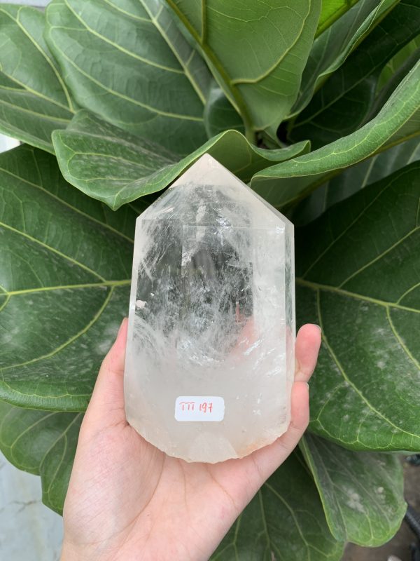 Trụ Thạch Anh Trắng trong – Clear Quartz Point, KL: 0,78 KG (TTT197)