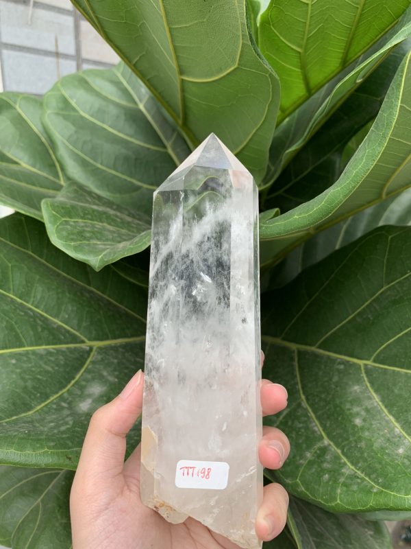 Trụ Thạch Anh Trắng trong – Clear Quartz Point, KL: 0,495 KG (TTT198)