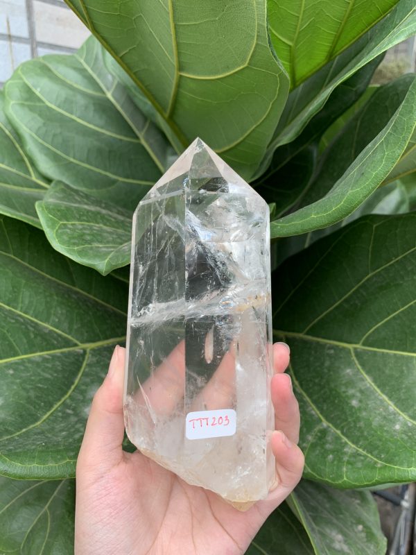 Trụ Thạch Anh Trắng trong – Clear Quartz Point, KL: 0,65 KG (TTT203)