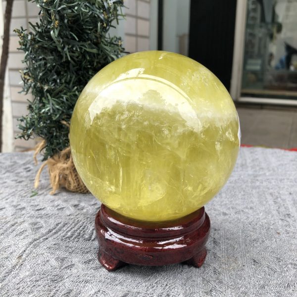 Bi Cầu Thạch Anh Vàng – Citrine Sphere (BV107) - KL: 1,535 KG - ĐK: 10,45 CM