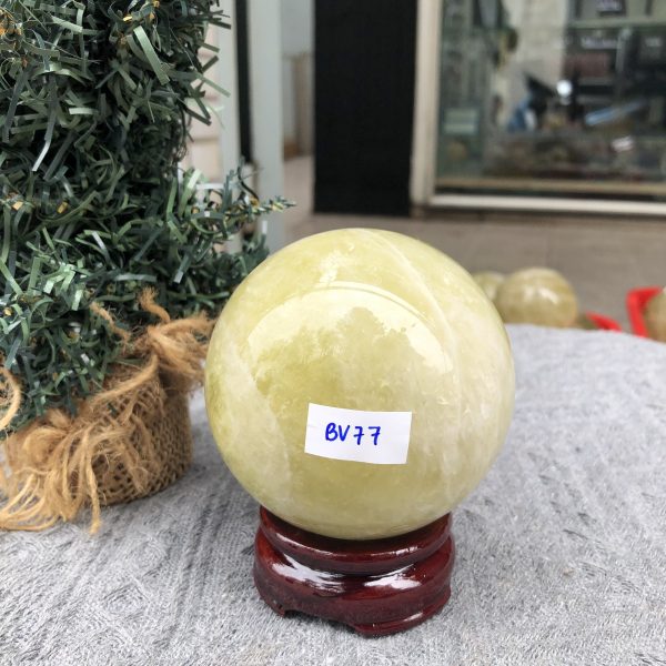 Bi Cầu Thạch Anh Vàng – Citrine Sphere (BV77) - KL: 0,695 KG - ĐK: 7,96 CM