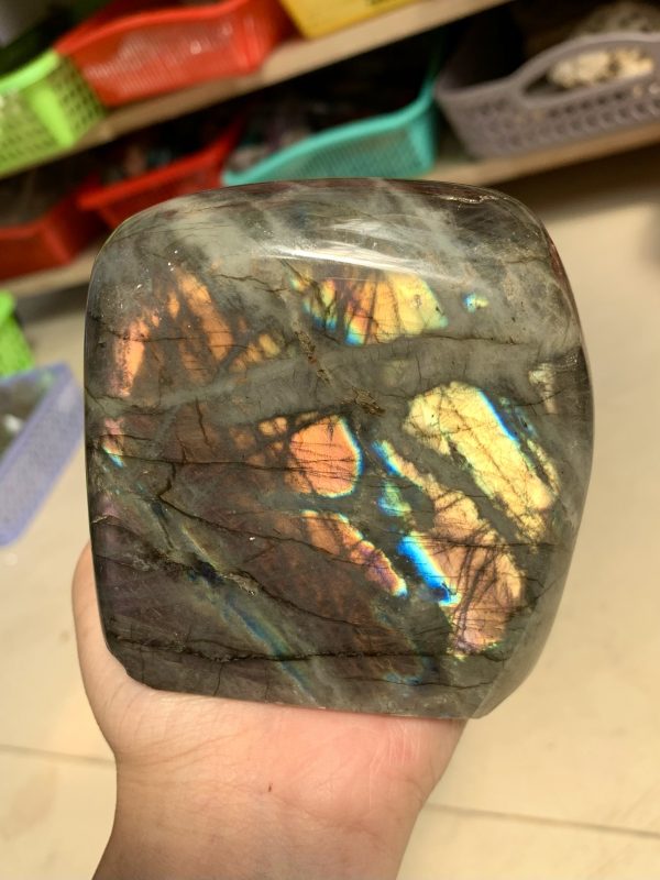 ĐÁ XÀ CỪ - HẮC NGUYỆT QUANG - Labradorite (XC183) - KL: 0,802KG