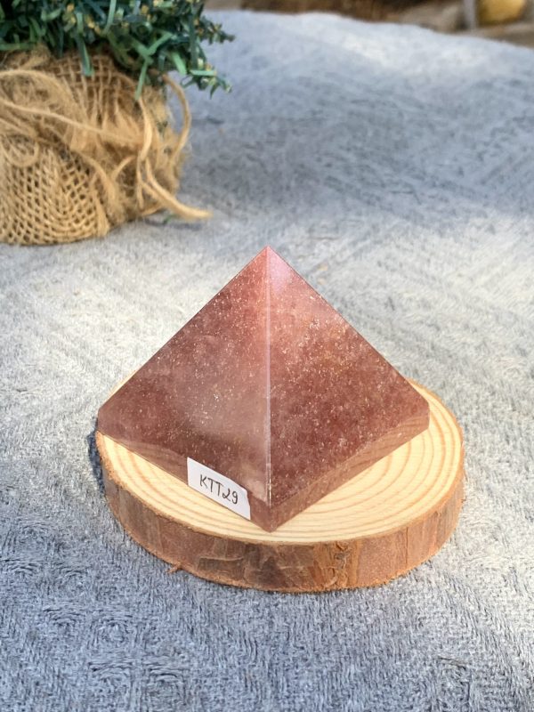 KIM TỰ THÁP ĐÁ THẠCH ANH DÂU ĐỎ - Strawberry Quartz (KTT29) KT: 4,5*5,1 CM - KL: 0,135 KG 