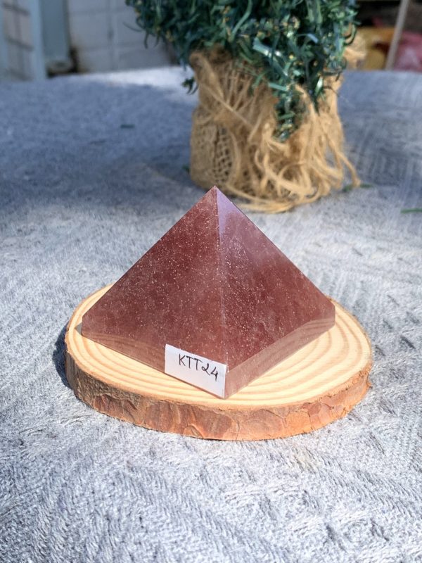 KIM TỰ THÁP ĐÁ THẠCH ANH DÂU ĐỎ - Strawberry Quartz (KTT24) KT: 4,3*4,8 CM - KL: 0,115 KG 