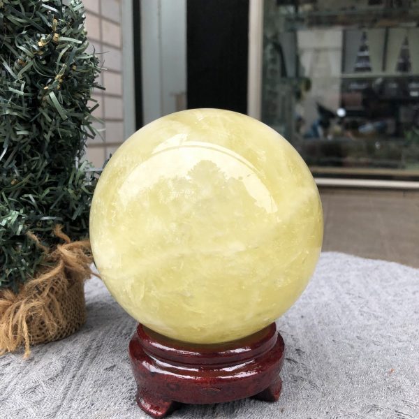 Bi Cầu Thạch Anh Vàng – Citrine Sphere (BV109) - KL: 1,765 KG - ĐK: 10,83 CM