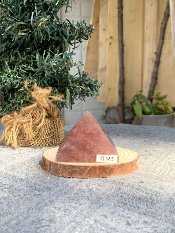 KIM TỰ THÁP ĐÁ THẠCH ANH DÂU ĐỎ - Strawberry Quartz (KTT25) KT: 4*5 CM - KL: 0,115 KG 