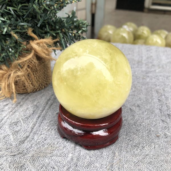 Bi Cầu Thạch Anh Vàng – Citrine Sphere (BV76) - KL: 0,31 KG - ĐK: 6,11 CM