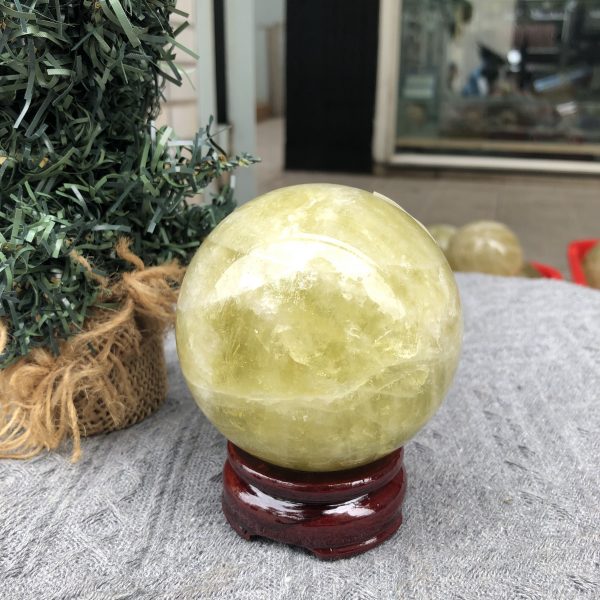 Bi Cầu Thạch Anh Vàng – Citrine Sphere (BV77) - KL: 0,695 KG - ĐK: 7,96 CM