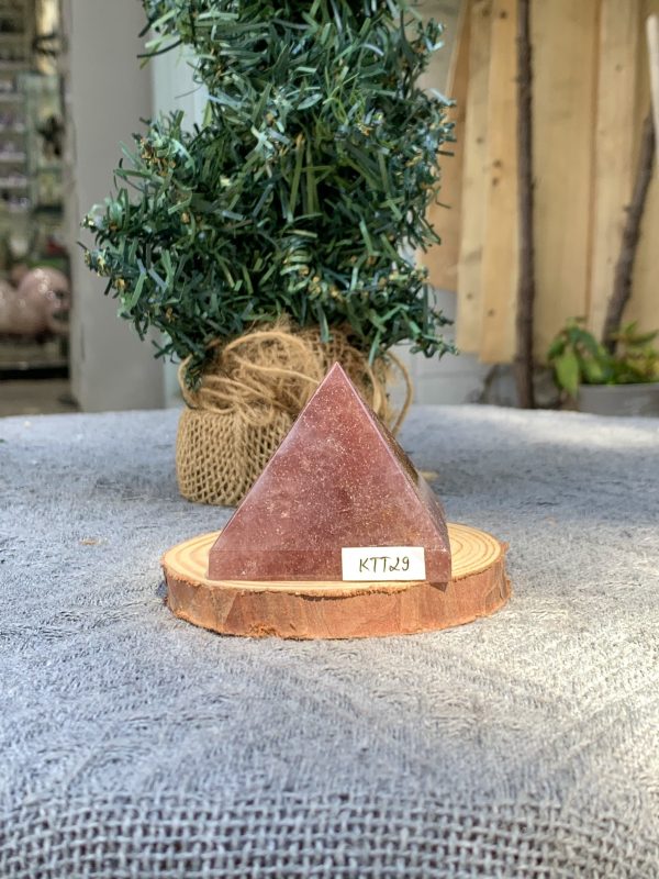 KIM TỰ THÁP ĐÁ THẠCH ANH DÂU ĐỎ - Strawberry Quartz (KTT29) KT: 4,5*5,1 CM - KL: 0,135 KG 