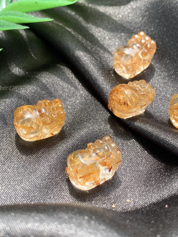 Tỳ Hưu Thạch Anh Tóc Vàng - Yellow Rutiled Quartz Pixiu