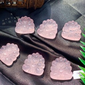 Mặt Hồ Ly Đá Thạch Anh Hồng - Rose Quartz Fox