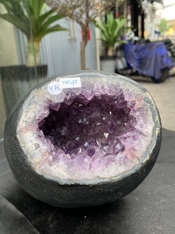 Túi Tiền – Ổ Tụ Tài Thạch Anh Tím – Amethyst (TAT43), KT: 12x10x18 CM, KL : 4,705kg