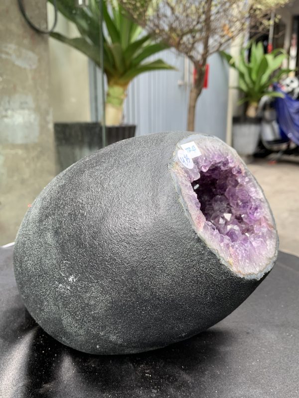 Túi Tiền – Ổ Tụ Tài Thạch Anh Tím – Amethyst (TAT43), KT: 12x10x18 CM, KL : 4,705kg