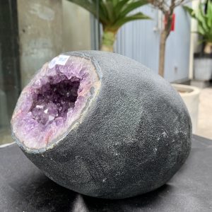 Túi Tiền – Ổ Tụ Tài Thạch Anh Tím – Amethyst (TAT43), KT: 12x10x18 CM, KL : 4,705kg