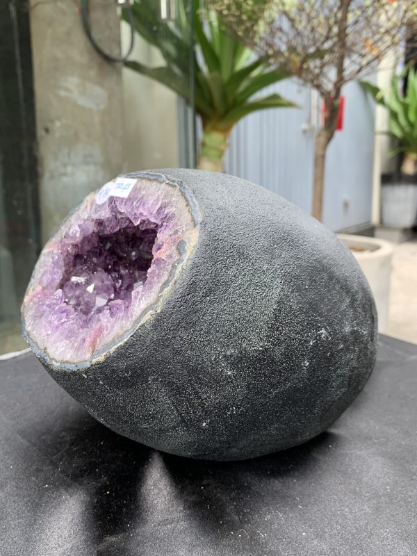 Túi Tiền – Ổ Tụ Tài Thạch Anh Tím – Amethyst (TAT43), KT: 12x10x18 CM, KL : 4,705kg