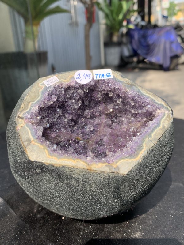 Túi Tiền – Ổ Tụ Tài Thạch Anh Tím – Amethyst (TAT56), KT: 10x8x16CM, KL : 2,45kg