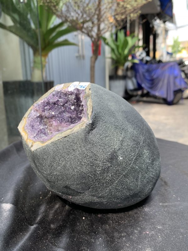 Túi Tiền – Ổ Tụ Tài Thạch Anh Tím – Amethyst (TAT56), KT: 10x8x16CM, KL : 2,45kg