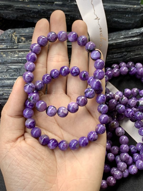 Vòng tay đá mắt rồng - Charoite Bracelet 8mm | Đá trang trí, sưu tầm, healing | CADA DECOR