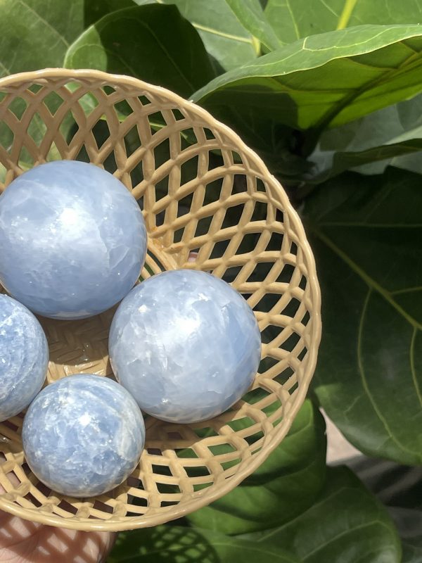 Bi cầu Blue Calcite | Đá trang trí, sưu tầm, healing | CADA DECOR