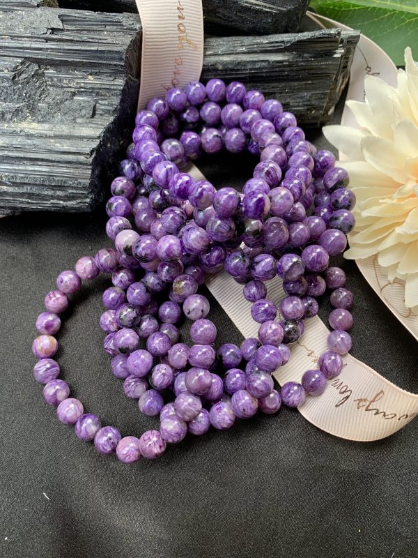 Vòng tay đá mắt rồng - Charoite Bracelet 8mm | Đá trang trí, sưu tầm, healing | CADA DECOR