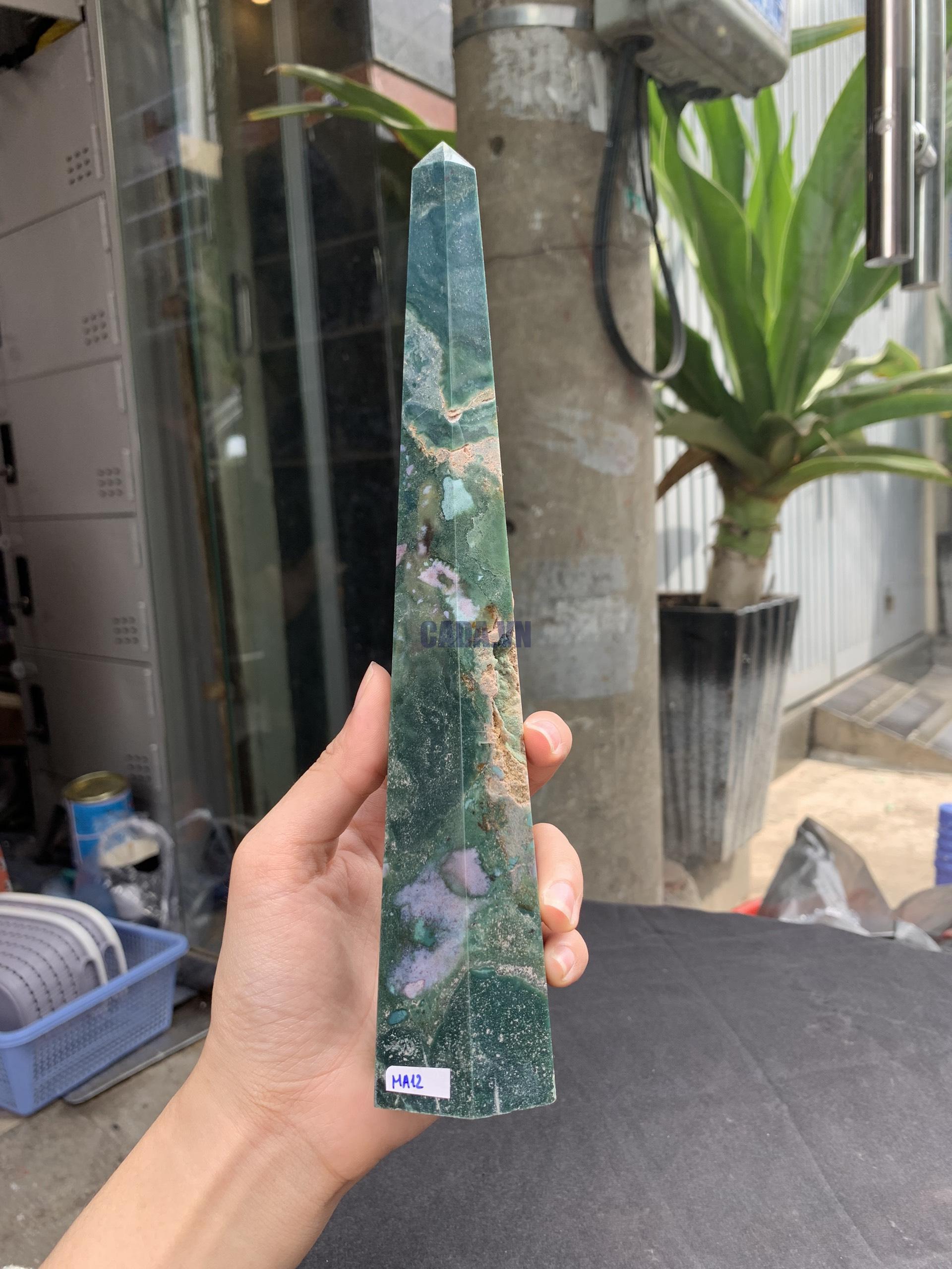 Trụ MOSS AGATE (MA12),KT 25,5*4,5CM, KL 536GRAM| CADA DECOR